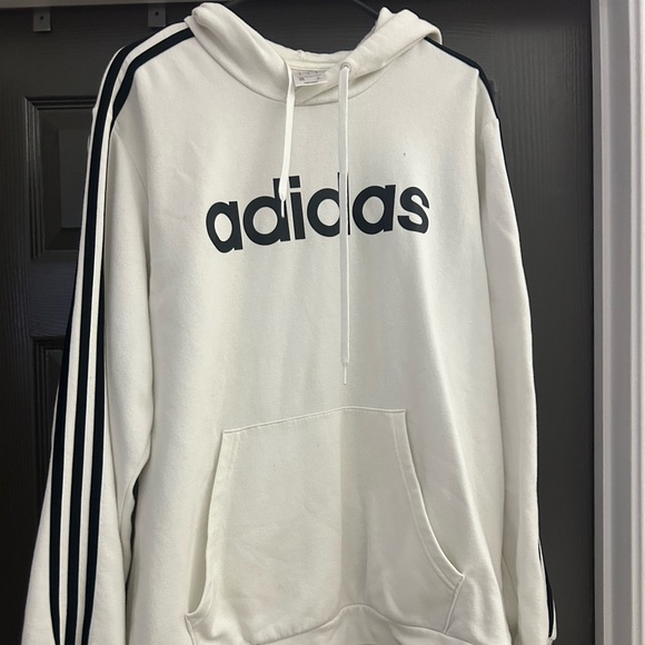 adidas Other - Adidas White Athletic Sweater with Ribbed Cuffs